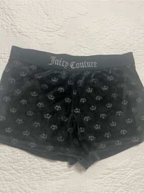 Juicy Couture Women  Size M Black Velvet  Sleep Shorts # 592
